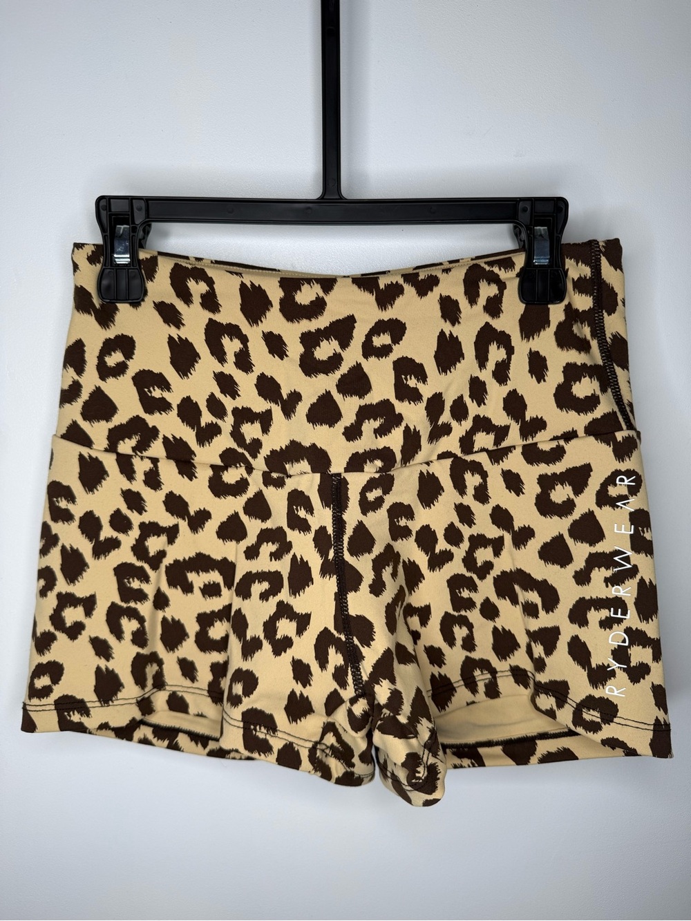 Ryderwear Scrunchbutt Mini Leopard Print Women’s Shorts - Brown/Cream